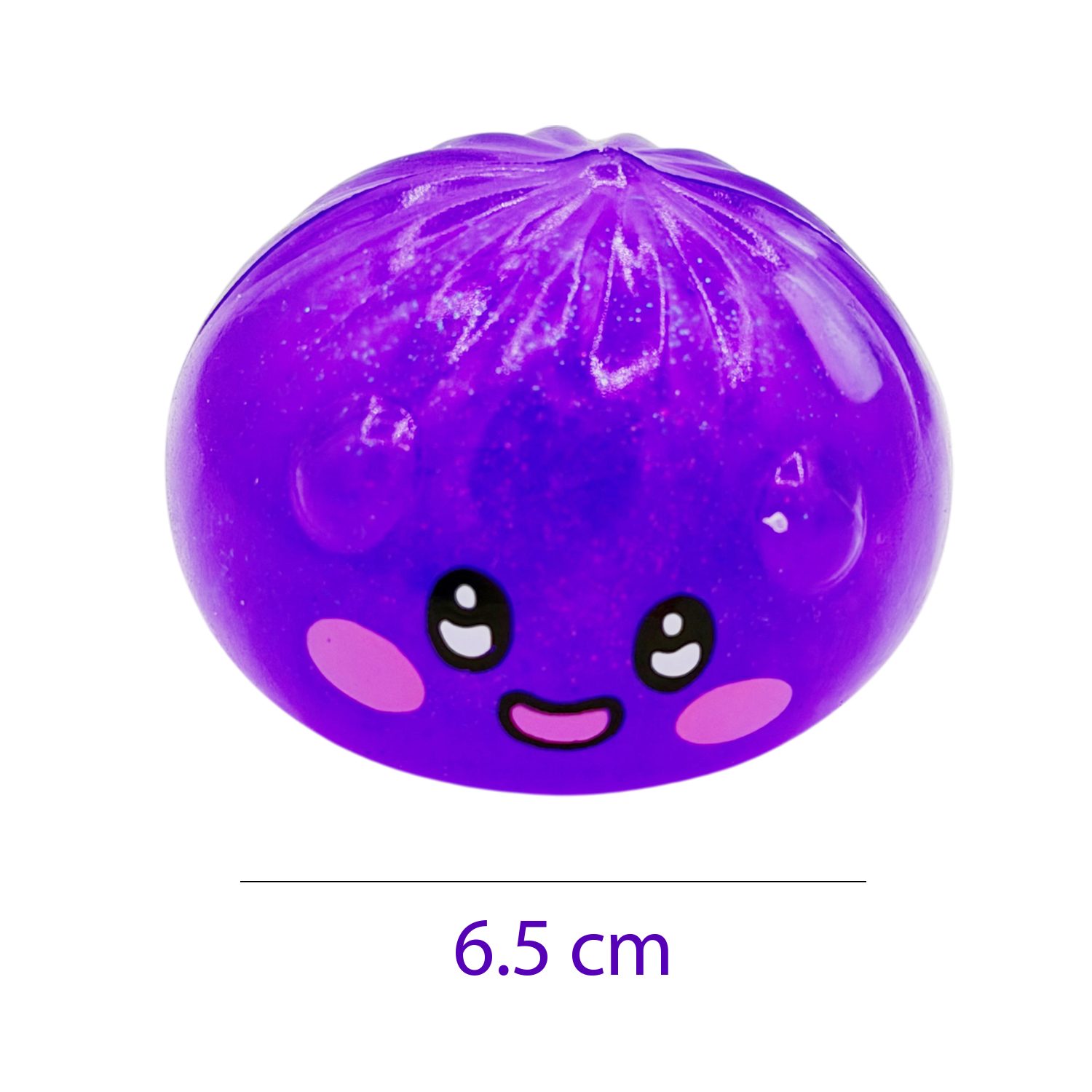 Jucarie Dumpling Squishy Antistres, , Model Fata Zambitoare, Small Crystal Emoji Bun, 6.5 cm, 120 gr, Culoare Mix Surpriza 4