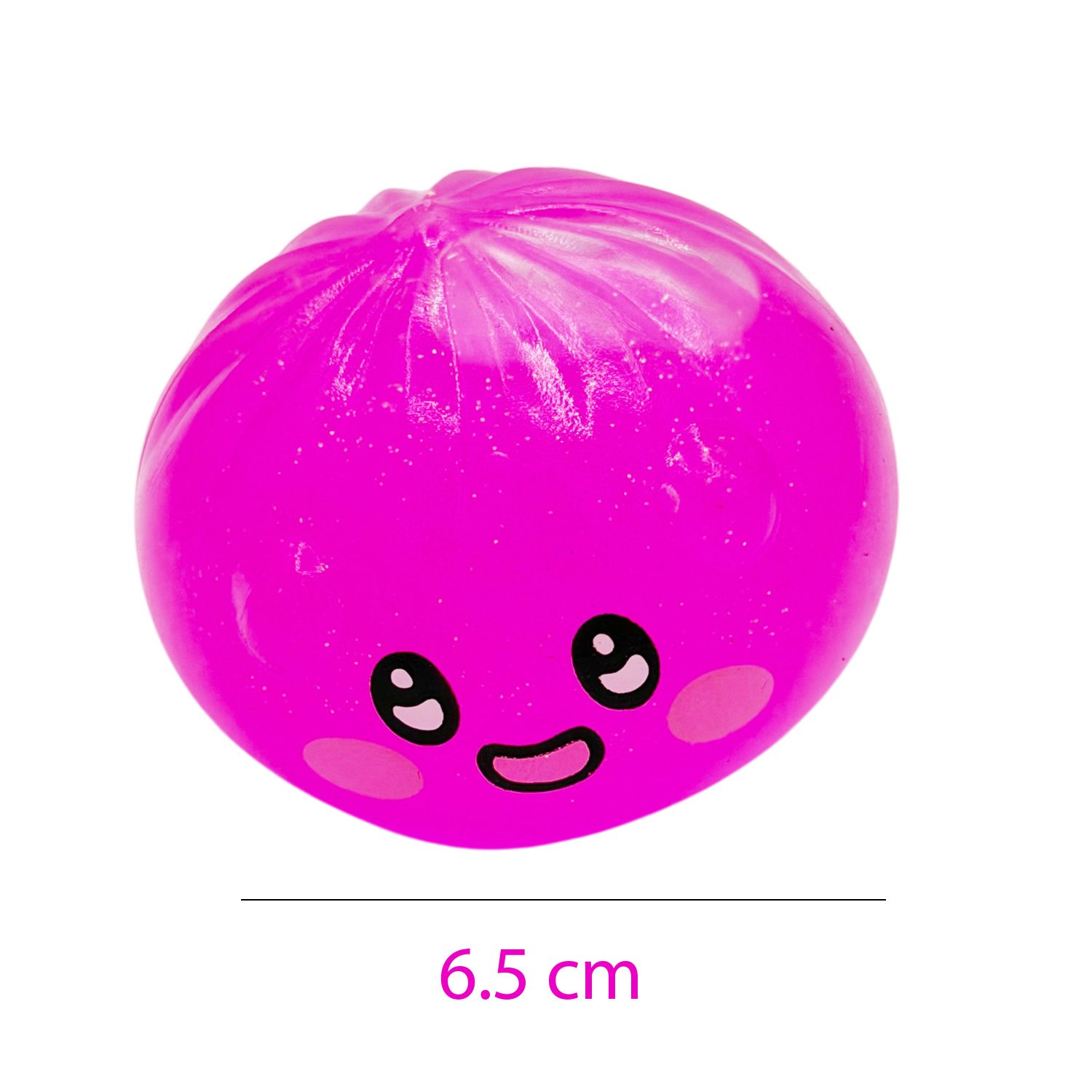 Jucarie Dumpling Squishy Antistres, , Model Fata Zambitoare, Small Crystal Emoji Bun, 6.5 cm, 120 gr, Culoare Mix Surpriza 5