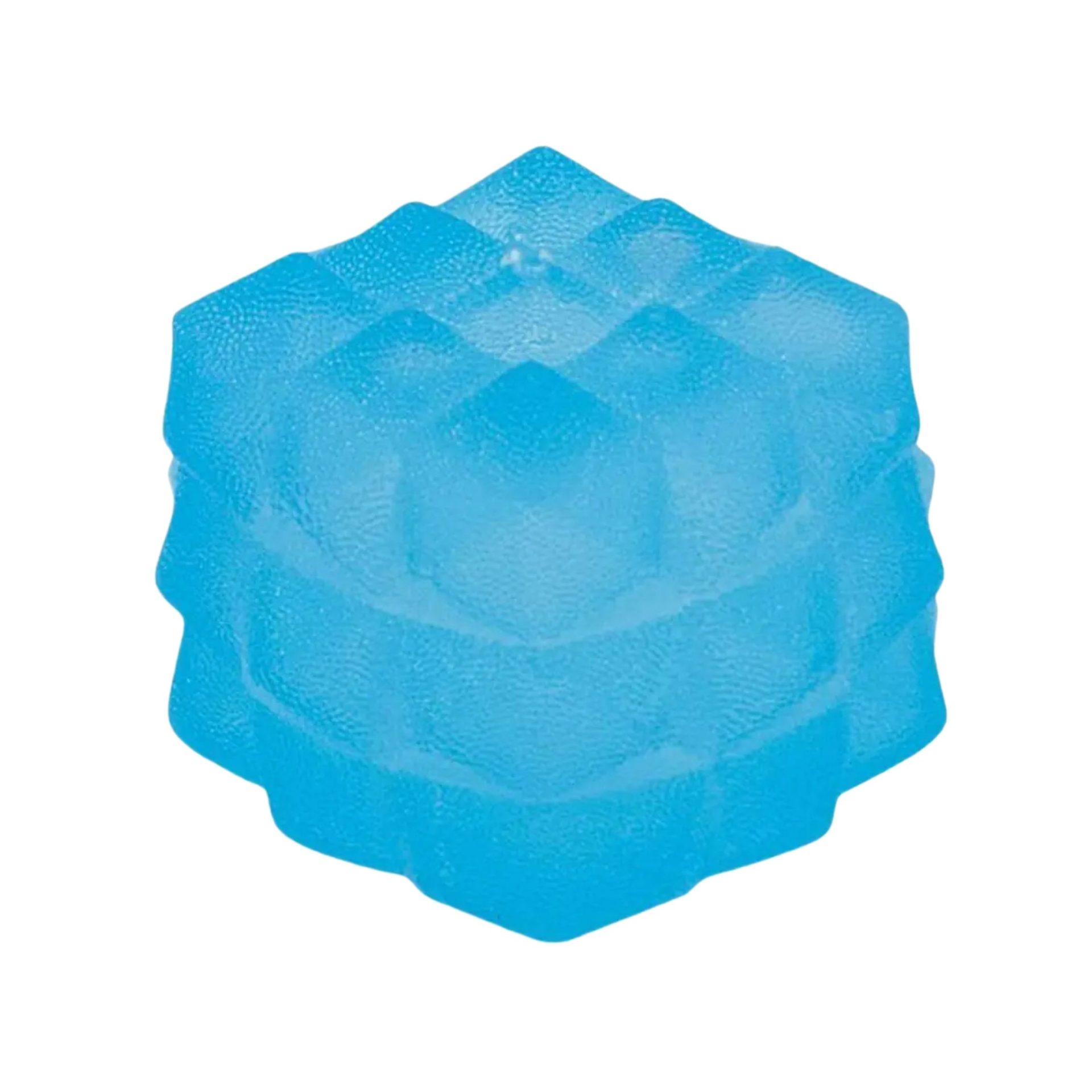 Jucarie Squishy tip Needoh in Forma de Cub, , Model Sculptat cu Striatii, Antistres Senzoriala Comprimabila cu Revenire Lenta, 5 cm, 135 g, Albastru 2