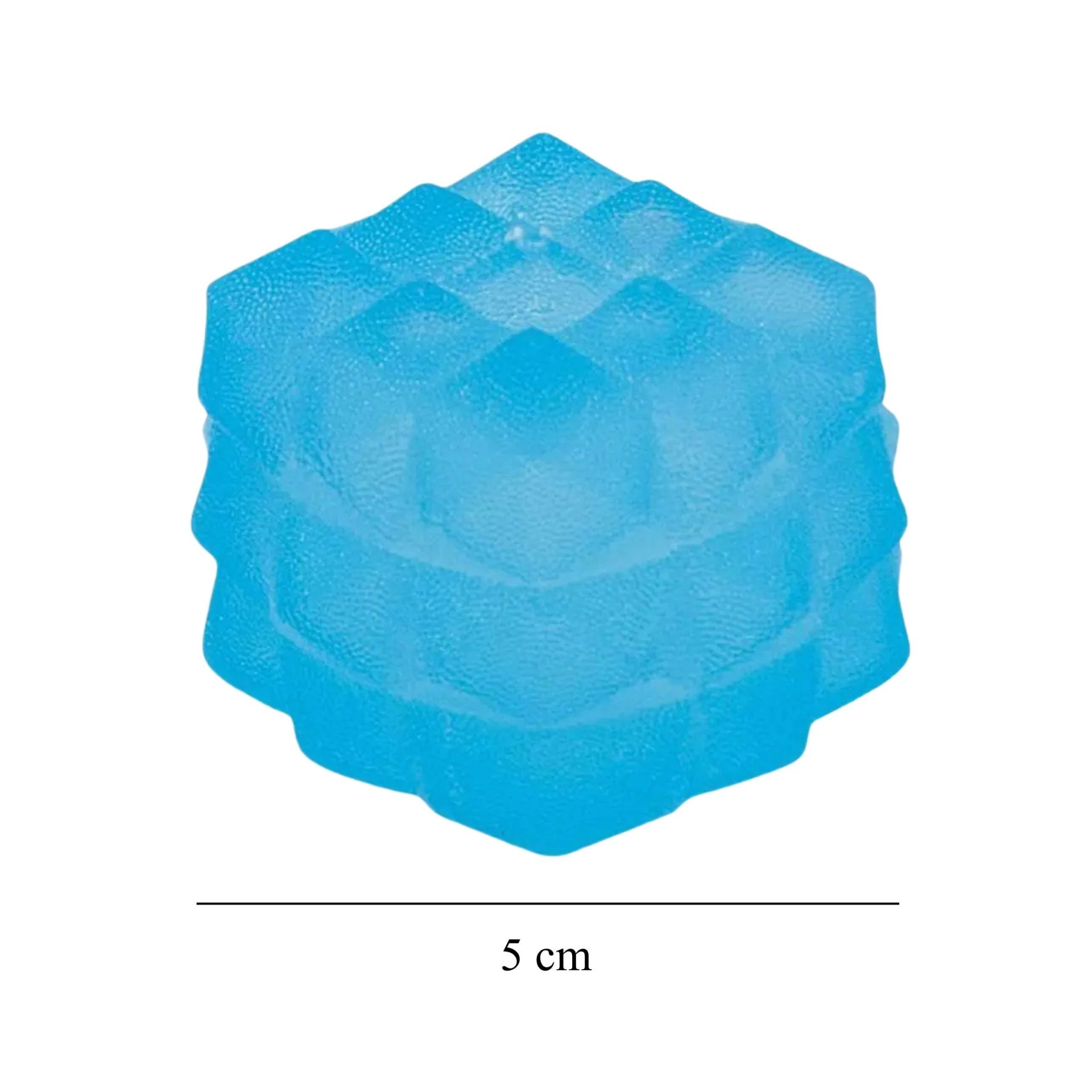 Jucarie Squishy tip Needoh in Forma de Cub, , Model Sculptat cu Striatii, Antistres Senzoriala Comprimabila cu Revenire Lenta, 5 cm, 135 g, Albastru 3