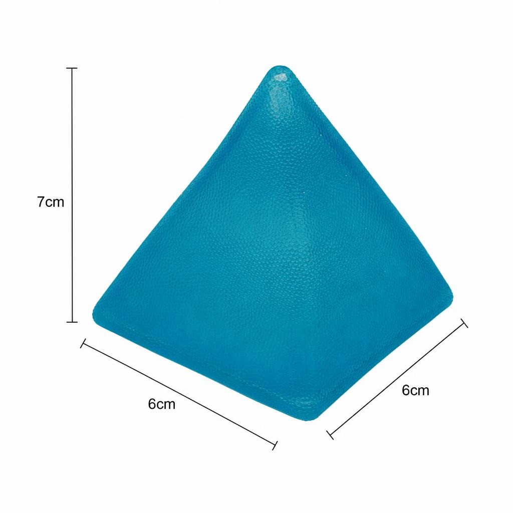 Jucarie Squishy Dumpling in Forma de Piramida, , Model cu Suprafata Netezita, Antistres Senzoriala Comprimabila cu Revenire, 7x6x6 cm, 130 g, Albastru 2