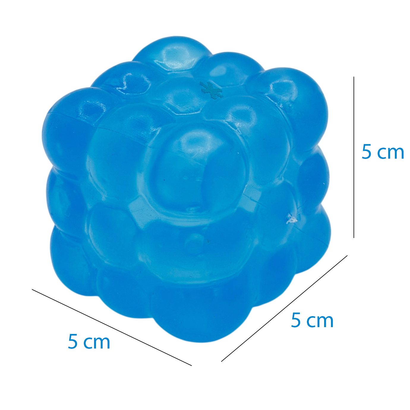 Jucarie Squishy tip Needoh in Forma de Cub, , Model Magic Bubble Cube 3D, Antistres Senzoriala Comprimabila cu Revenire, 5x5x5 cm, 125 g, Albastru 2