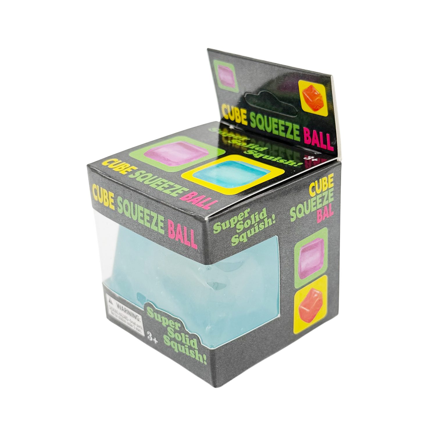 Jucarie Squishy tip Needoh in Forma de Cub, , Model Cub de Gheata Transparent, Antistres Senzoriala Comprimabila cu Revenire, 5x5x5 cm, 135 g, Albastru 4
