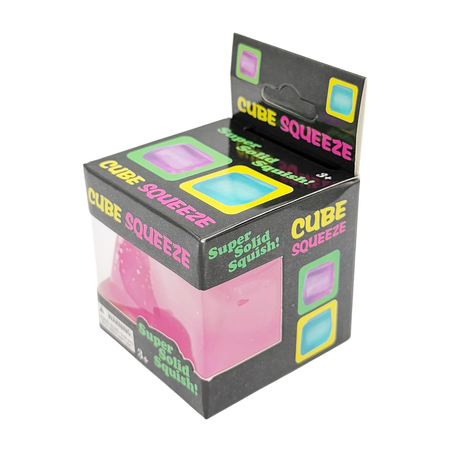 Jucarie Squishy tip Needoh in Forma de Cub, , Model Cub de Gheata Transparent, Antistres Senzoriala Comprimabila cu Revenire, 5x5x5 cm, 135 g, Roz 4