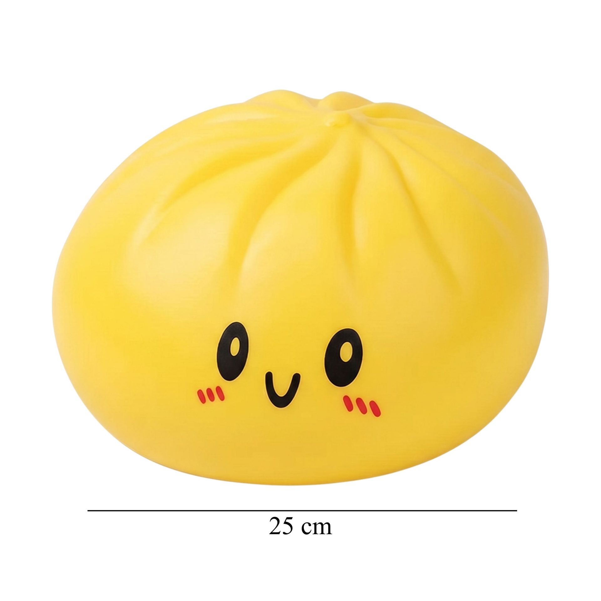 Jucarie Squishy Dumpling Antistres, , Model Fata Zimbitoare, Jucarie Senzoriala cu Revenire Lenta, pentru Copii si adulti, Relaxare si Eliberare Anxietate, 25 cm, 1000 g, Galben 3