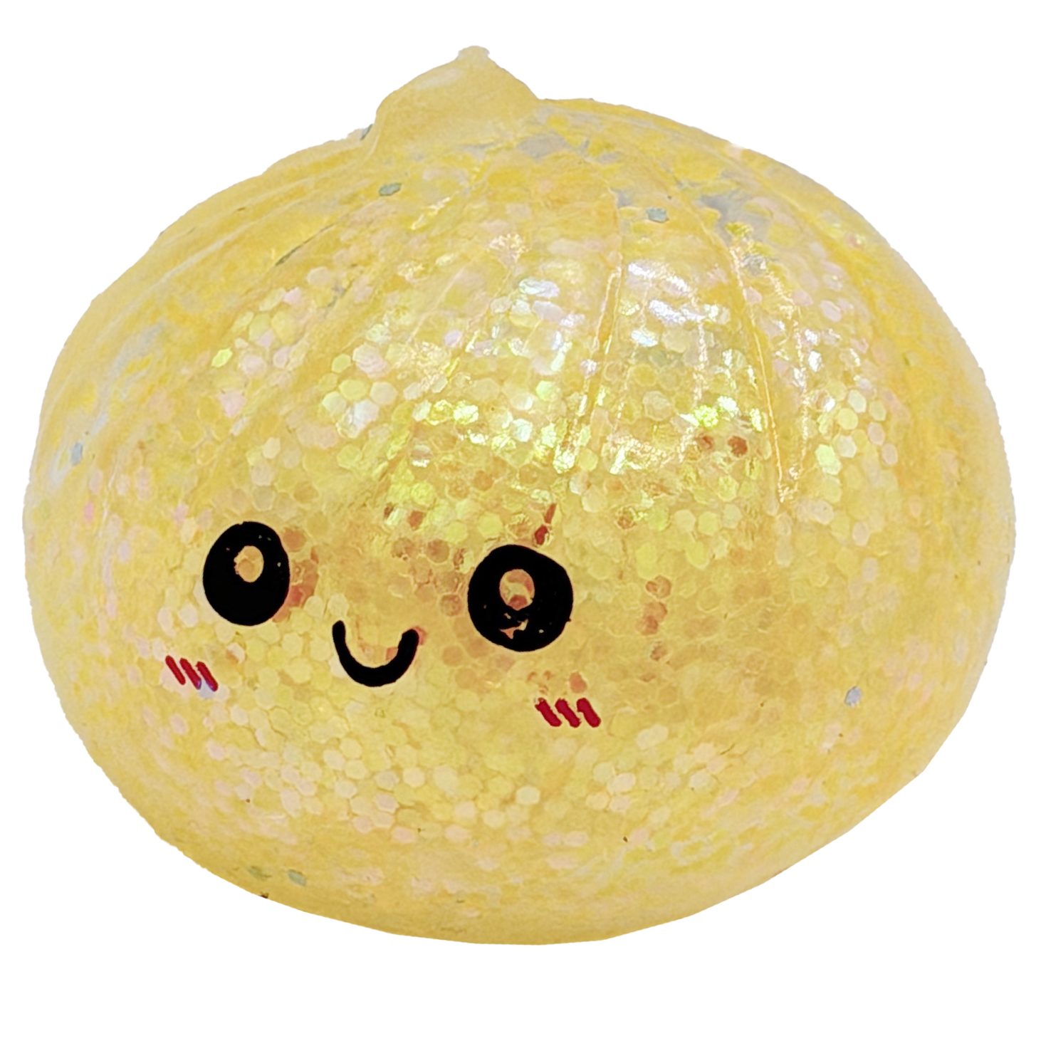 Squishy Dumpling Antistres, , Model Fata Zambitoare din Maltoza cu Sclipici si bile de Hidrogen, Comprimabil cu Revenire Lenta, 5.5 x 5.5 x 5.5 cm, 120 gr, Culoare Surpriza Mix 4
