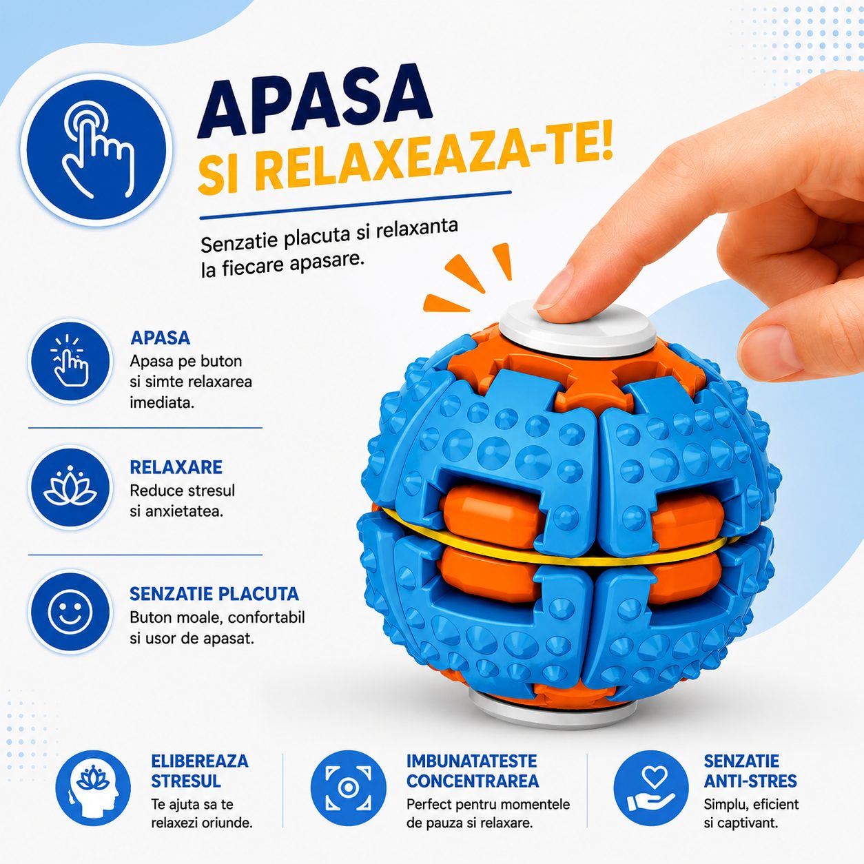 Detail texturat Flippy antistres