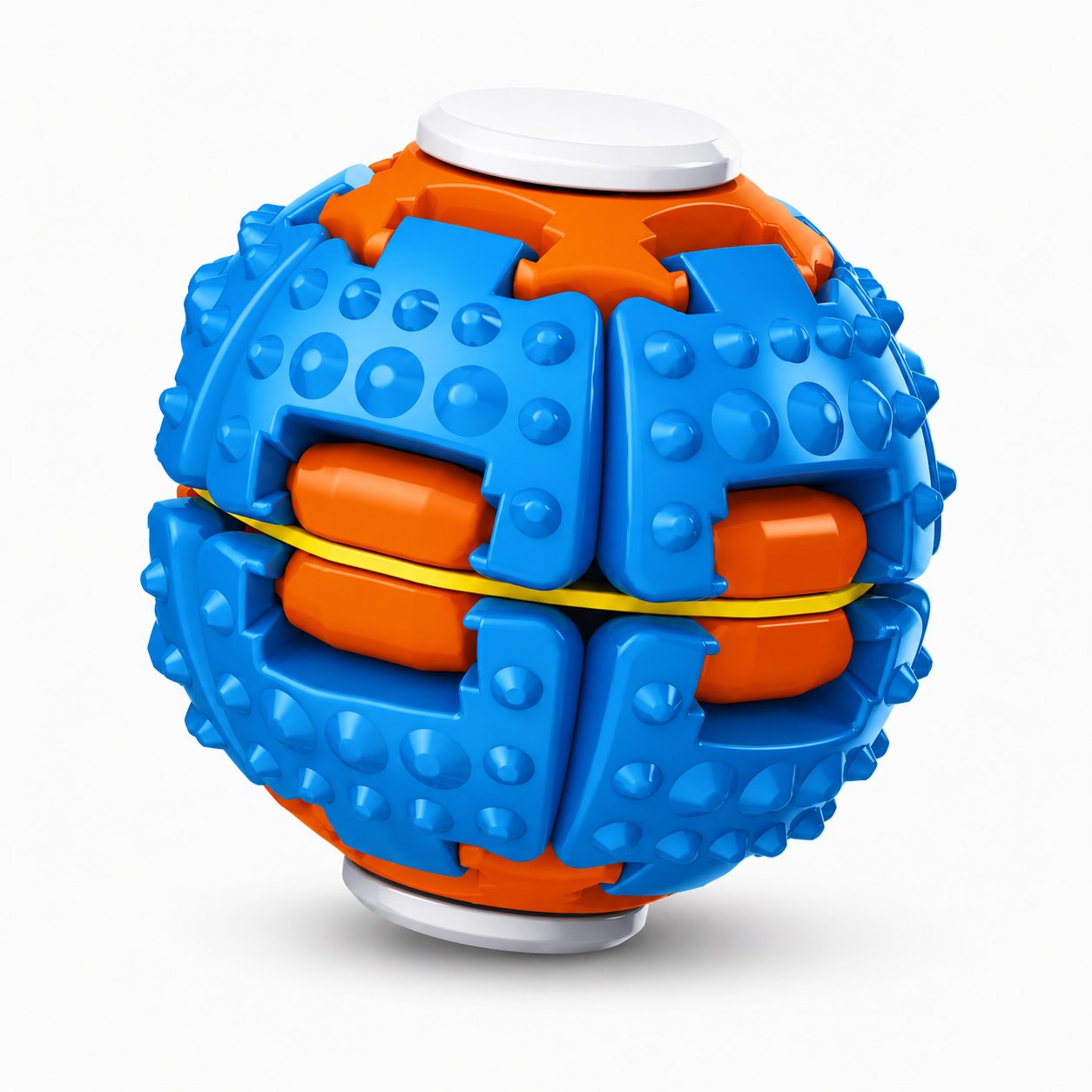 Jucarie Antistres Rotativa, , Model Minge Push and Spin, Rotire Manuala, Structura 3D Interactiva, Relaxare si Indemanare, 6.3 cm, Albastru