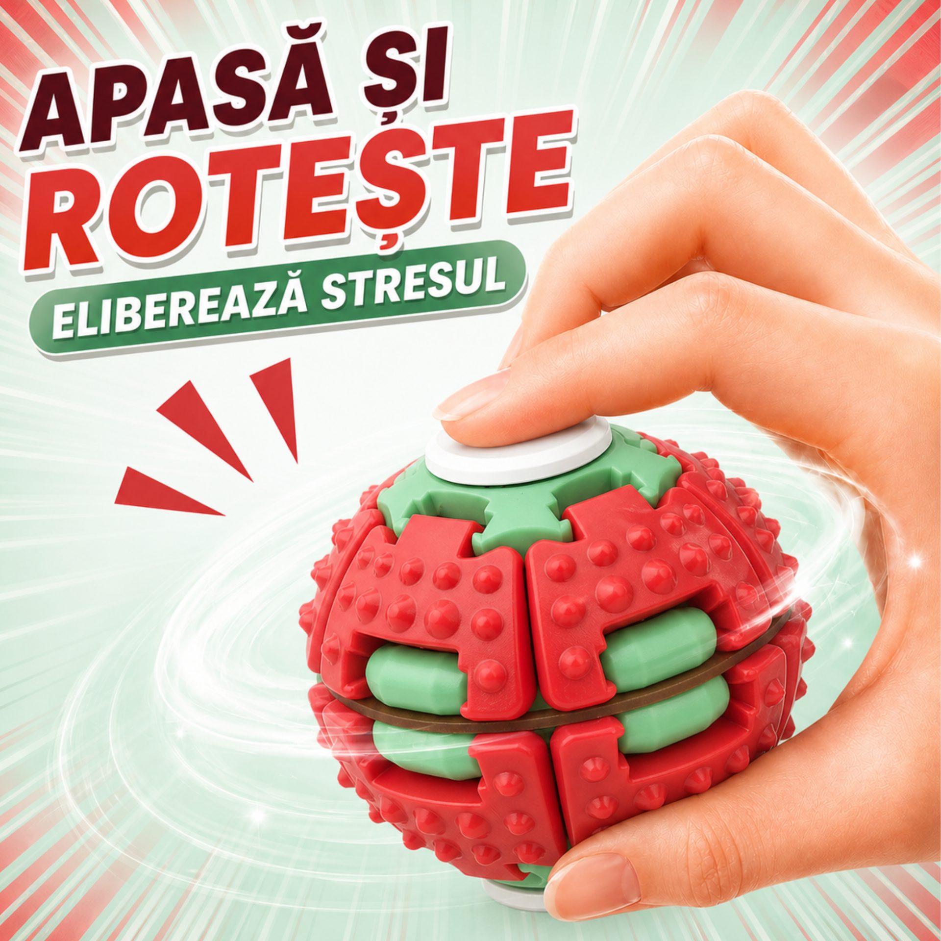 Detaliu structură 3D Flippy fidget toy
