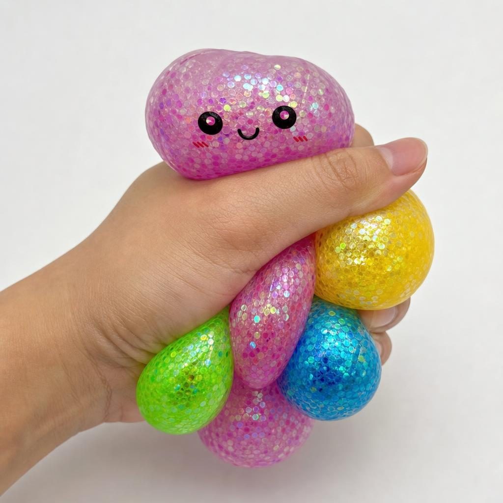 Set complet 5 mingi Squishy Flippy în culori asortate
