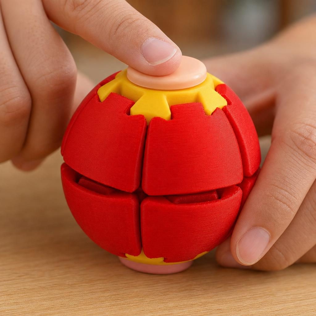 Minge antistres rotativă Flippy 3D roșu
