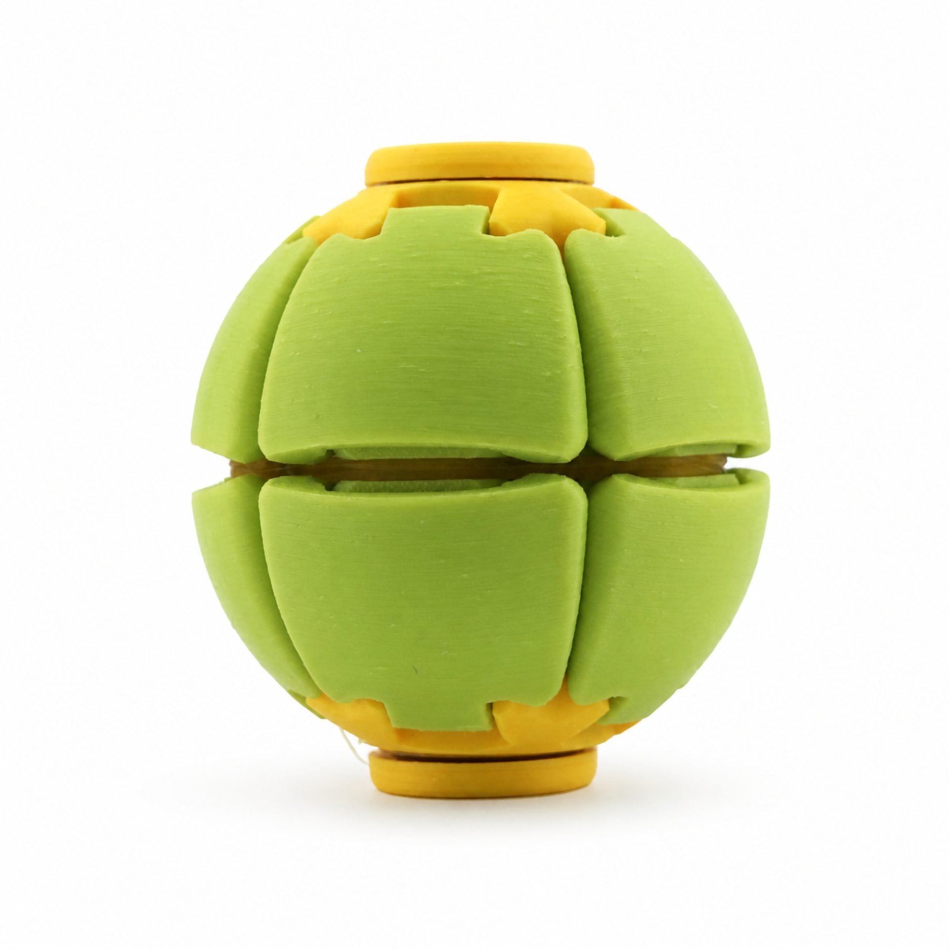 Minge Senzorială Antistres Rotativă 3D, , Tip Fidget Spinner, cu Sistem de Apăsare și Rotire, Design Interactiv, Verde/Galben 1