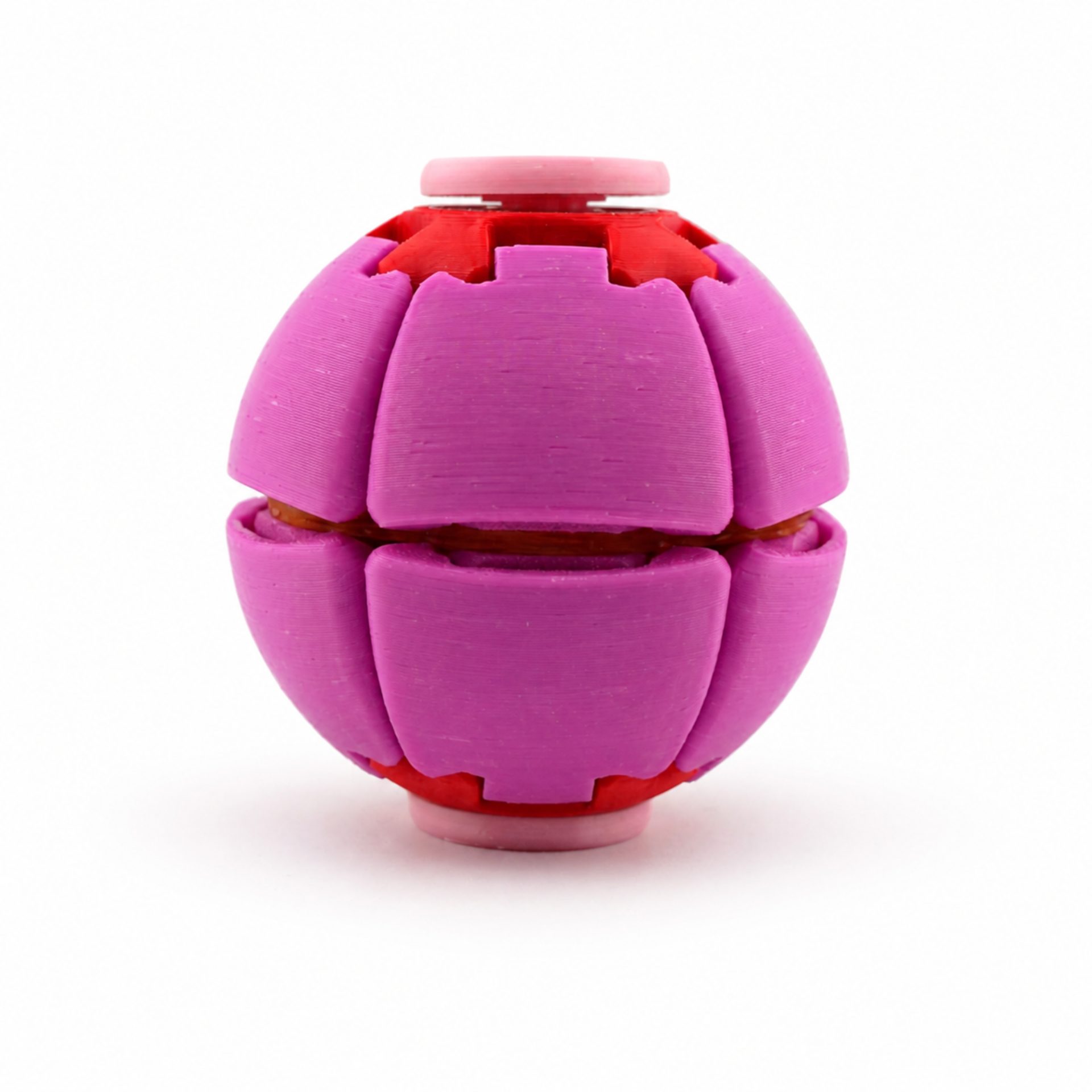 Minge Senzorială Antistres Rotativă 3D, , Tip Fidget Spinner, cu Sistem de Apăsare și Rotire, Design Interactiv, Fucsia 1