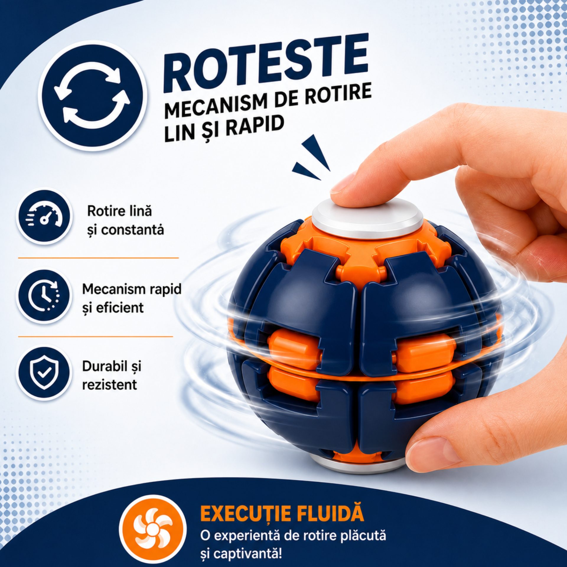Minge antistres Flippy Push and Spin dimensiuni