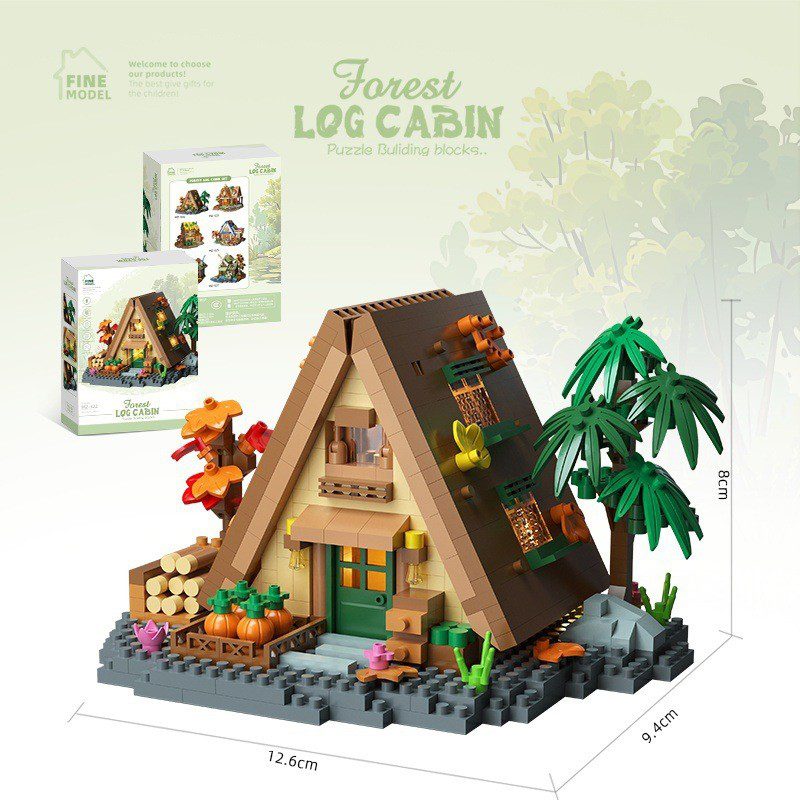 Set constructie Flippy Forest Log Cabin - Căsuță din grădină cu 721 piese