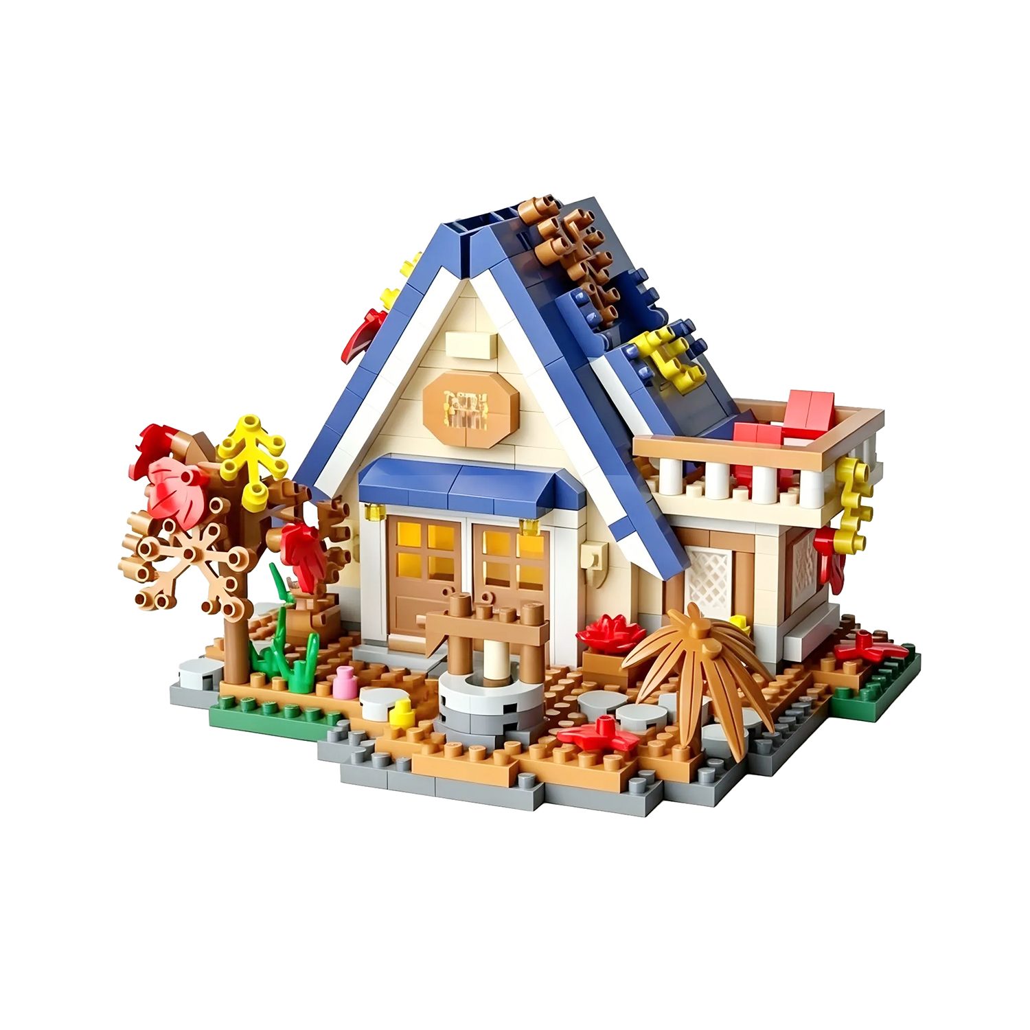 Set constructie Flippy Forest Log Cabin casuta de vis 715 piese