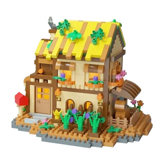 Set constructie Flippy Forest Log Cabin casuta din gradina 834 piese