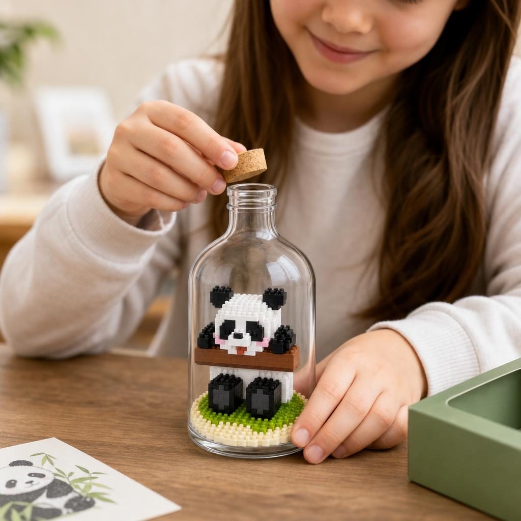 Set de Construit in Sticla, Flippy, din Plastic, +14 Ani, 10 x 19.6 cm, Model Panda 4, Multicolor