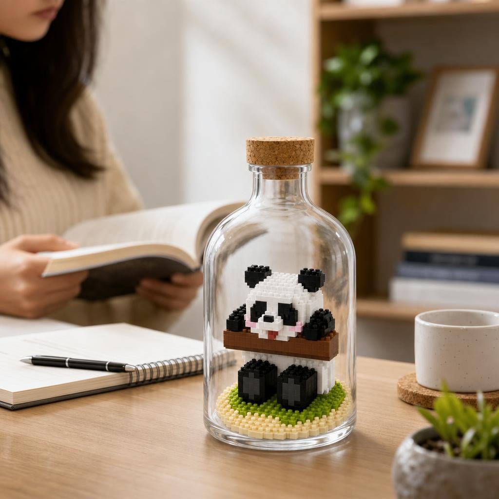 Set de Construit in Sticla, Flippy, din Plastic, +14 Ani, 10 x 19.6 cm, Model Panda 4, Multicolor