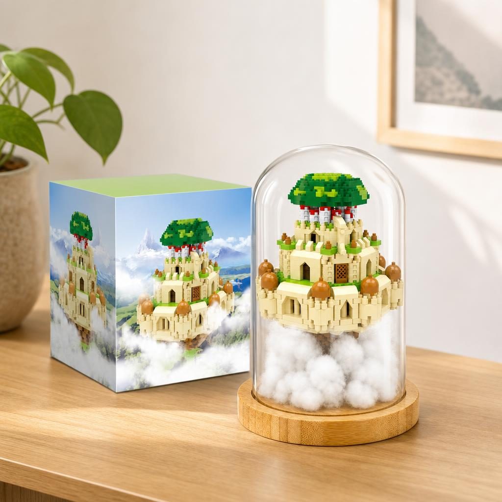 Set de Construit in Sticla, Flippy, Model 1, Jucarie Tip Blocuri din Plastic, Decoratiune DIY pentru Asamblare, Dimensiune 18.5 x 14.5 cm, Varsta 14 Ani+, Multicolor