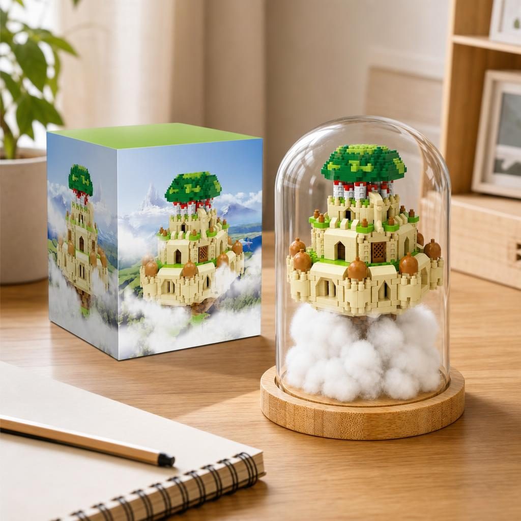 Set de Construit in Sticla, Flippy, Model 1, Jucarie Tip Blocuri din Plastic, Decoratiune DIY pentru Asamblare, Dimensiune 18.5 x 14.5 cm, Varsta 14 Ani+, Multicolor