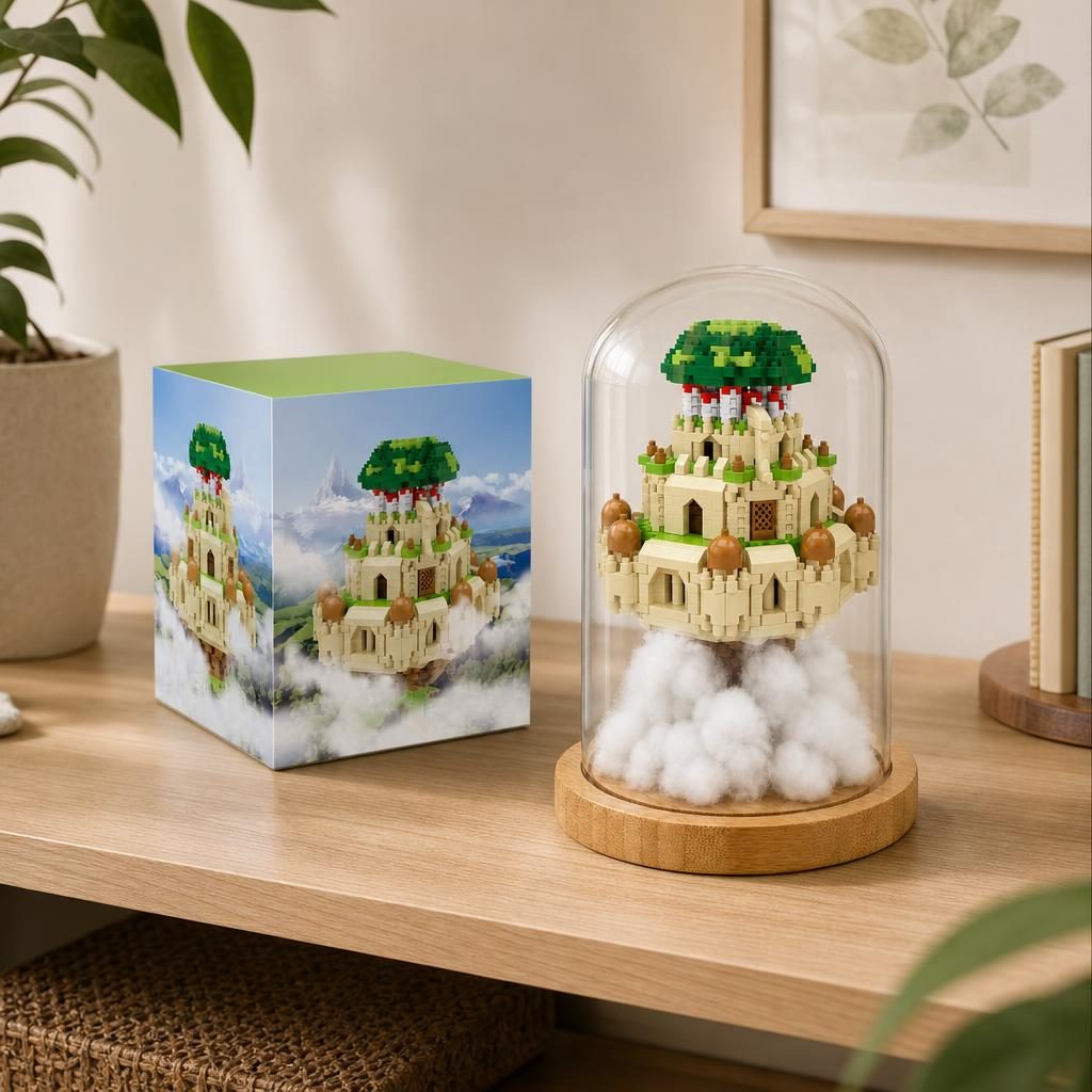 Set de Construit in Sticla, Flippy, Model 1, Jucarie Tip Blocuri din Plastic, Decoratiune DIY pentru Asamblare, Dimensiune 18.5 x 14.5 cm, Varsta 14 Ani+, Multicolor