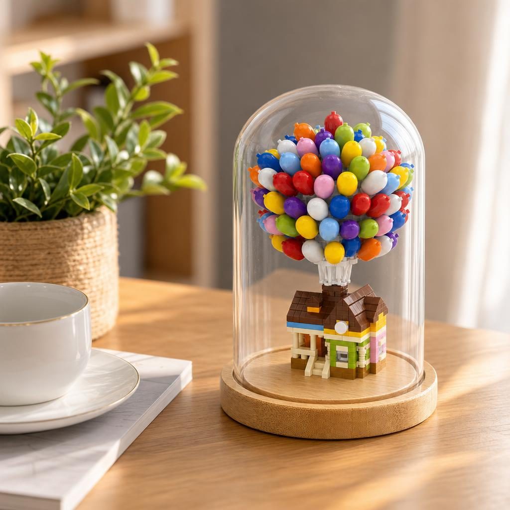 Set de Construit in Sticla, Flippy, Model 2, Jucarie Tip Blocuri din Plastic, Decoratiune DIY pentru Asamblare, Dimensiune 18.5 x 14.5 cm, Varsta 14 Ani+, Multicolor