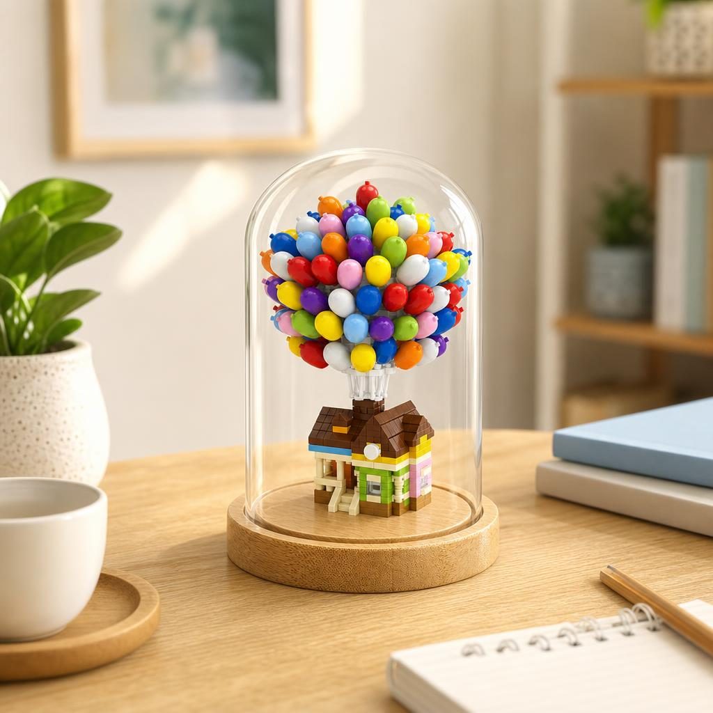 Set de Construit in Sticla, Flippy, Model 2, Jucarie Tip Blocuri din Plastic, Decoratiune DIY pentru Asamblare, Dimensiune 18.5 x 14.5 cm, Varsta 14 Ani+, Multicolor