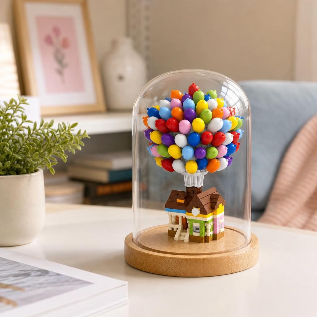 Set de Construit in Sticla, Flippy, Model 2, Jucarie Tip Blocuri din Plastic, Decoratiune DIY pentru Asamblare, Dimensiune 18.5 x 14.5 cm, Varsta 14 Ani+, Multicolor