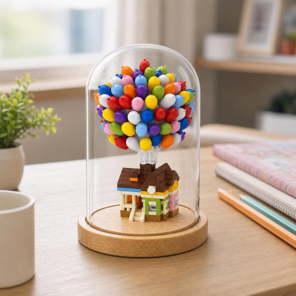 Set de Construit in Sticla, Flippy, Model 2, Jucarie Tip Blocuri din Plastic, Decoratiune DIY pentru Asamblare, Dimensiune 18.5 x 14.5 cm, Varsta 14 Ani+, Multicolor