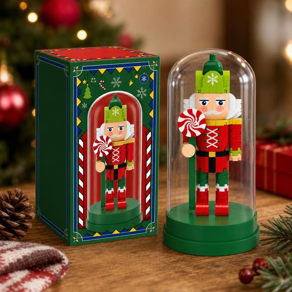 Set de Construit in Sticla, Flippy, Tematica de Craciun, Model 1, Jucarie Tip Blocuri din Plastic, Decoratiune DIY pentru Asamblare, Dimensiune 12.5 x 6 cm, Varsta 14 Ani+, Multicolor