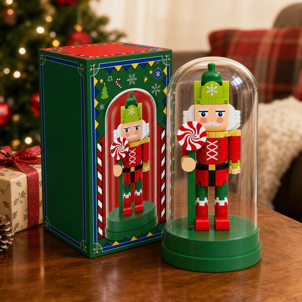 Set de Construit in Sticla, Flippy, Tematica de Craciun, Model 1, Jucarie Tip Blocuri din Plastic, Decoratiune DIY pentru Asamblare, Dimensiune 12.5 x 6 cm, Varsta 14 Ani+, Multicolor