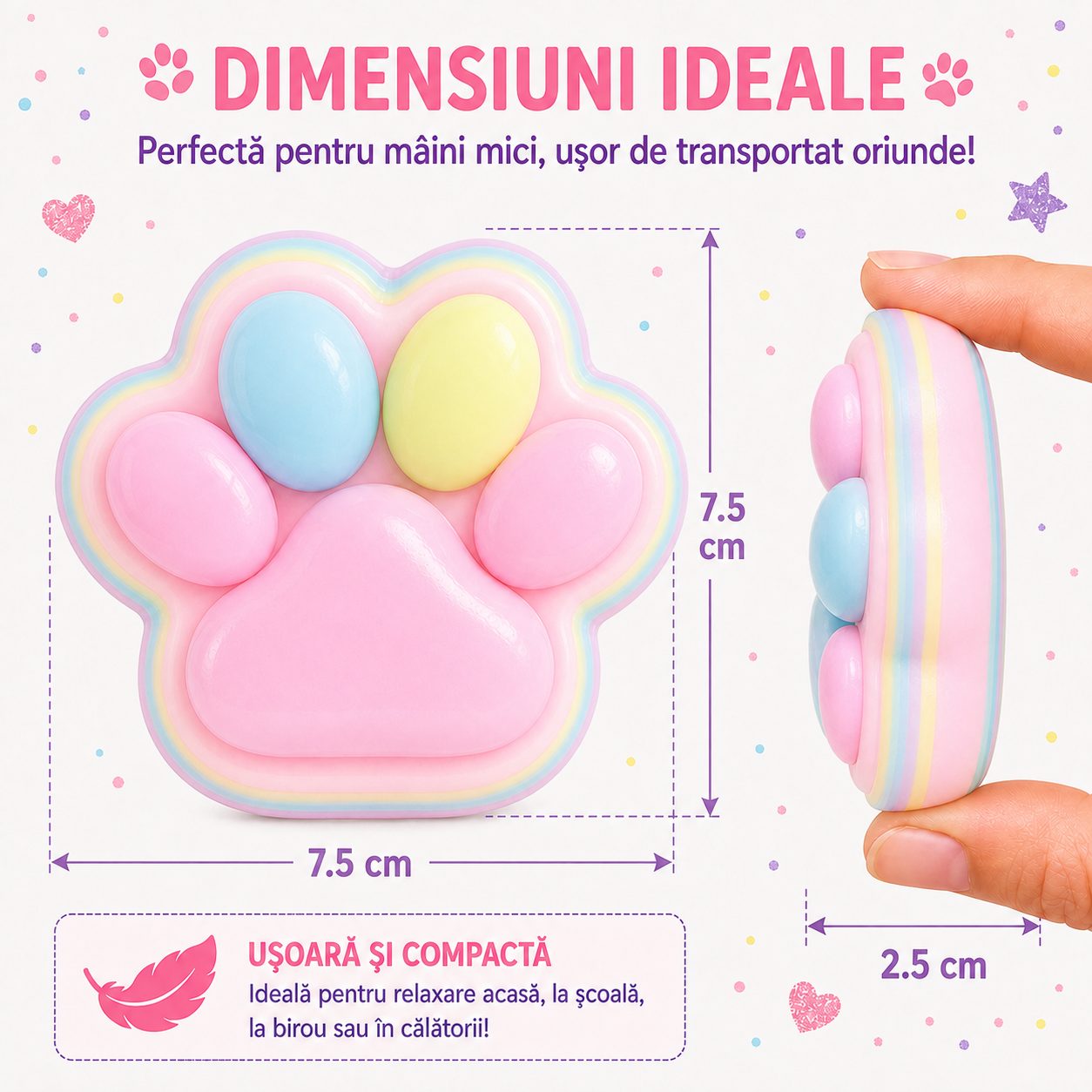 Detaliu texturii și culori Squishy lăbuță pisică