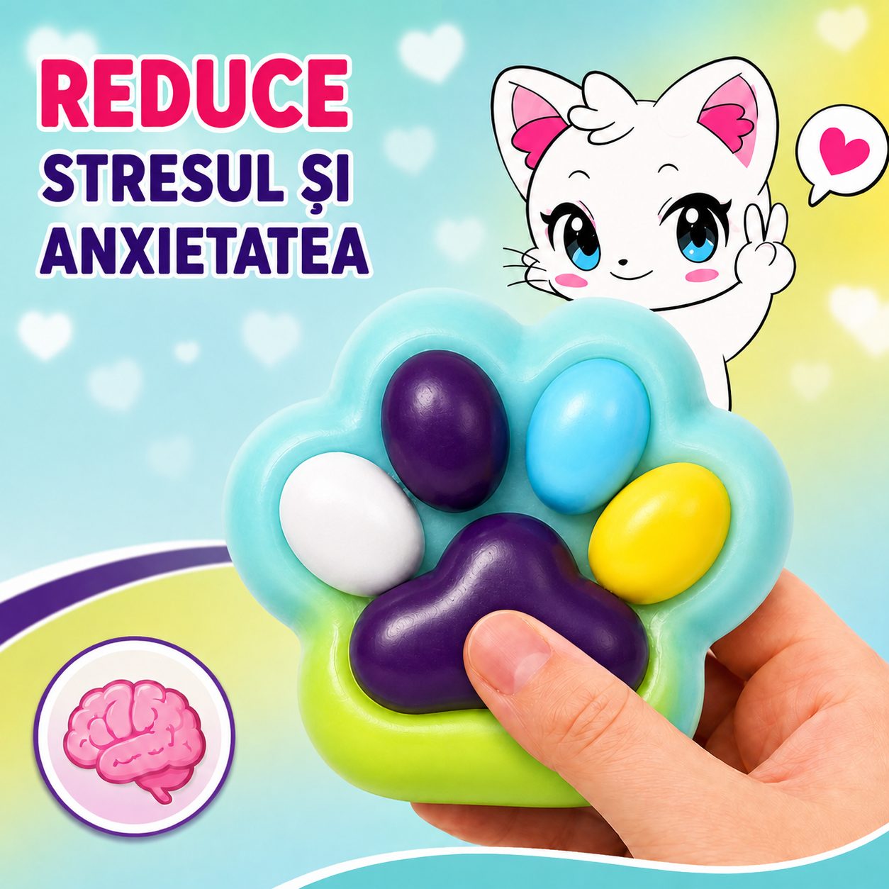 Jucărie antistres Squishy Flippy din toate unghiurile