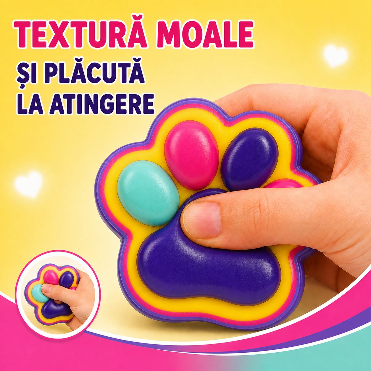 Jucarie Squishy Flippy Labuta Pisica Multicolor Utilizare