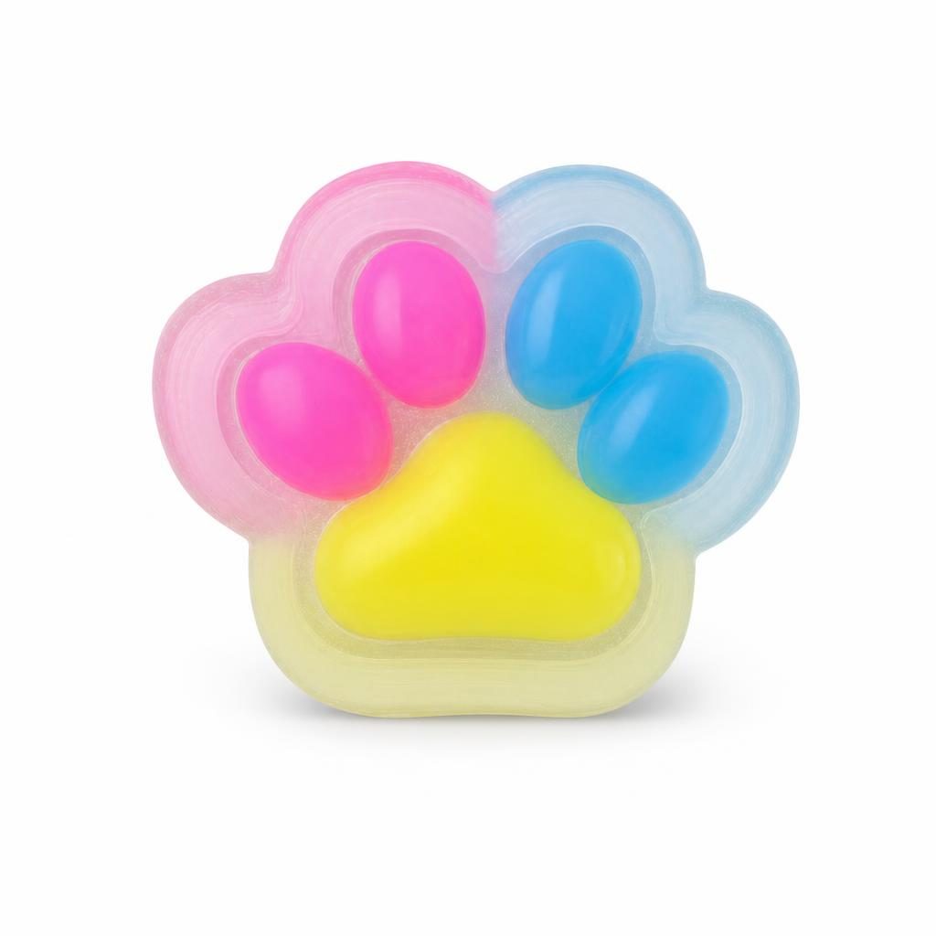 Jucarie antistres Squishy lăbuță de pisică Flippy multicolor