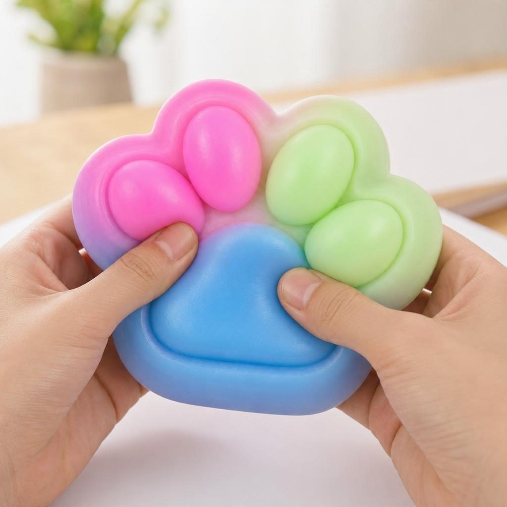 Detaliu jucarie antistres Squishy labuta pisica
