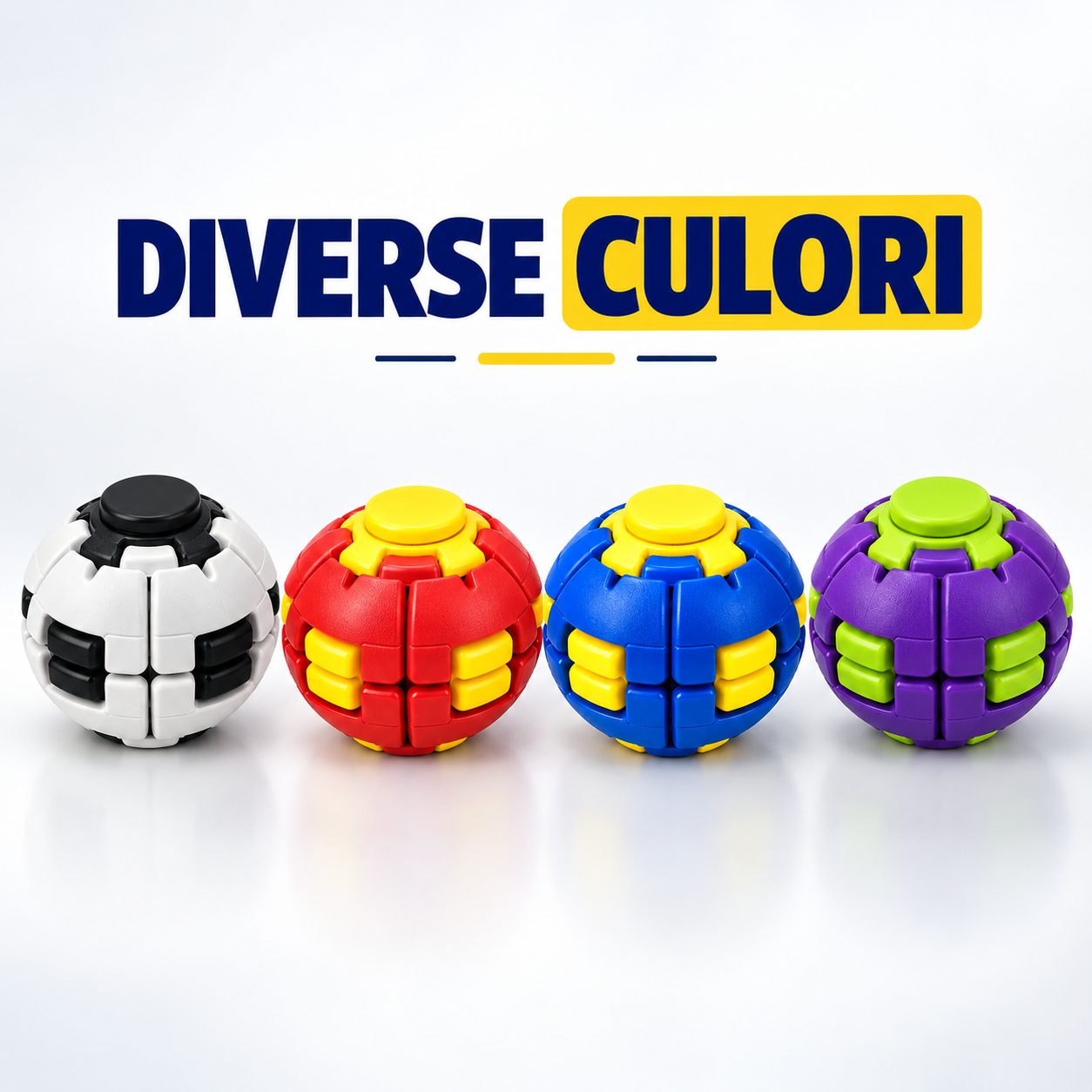 Jucarie Antistres Fidget Spinner Ball, , Model 997, Mecanism Push-and-Spin, Rotire 360°, Diverse Culori 5