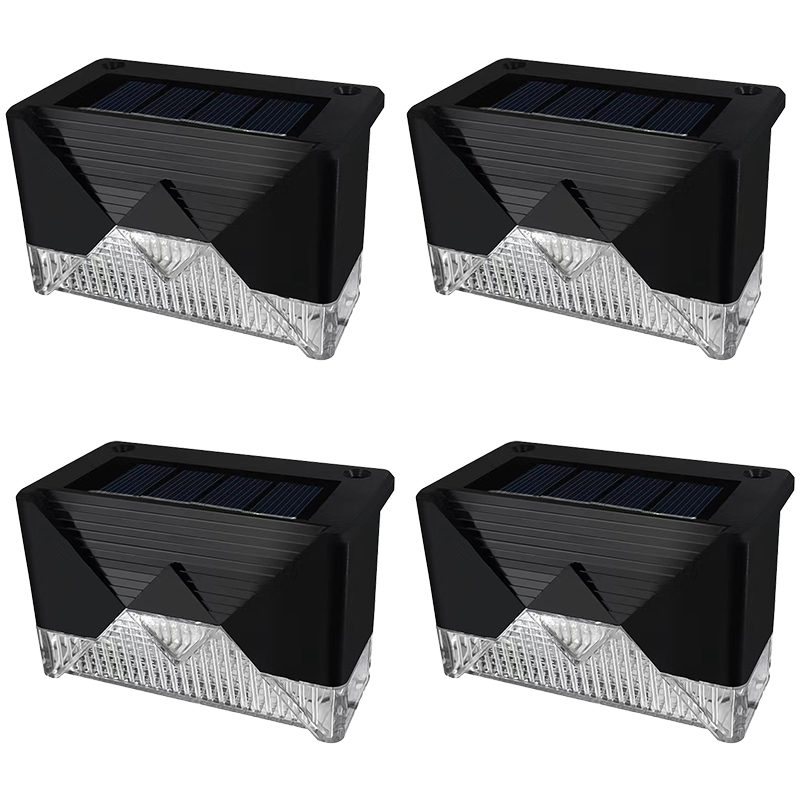 Aplica solara LED pentru Gradina, Flippy, Set 4 Bucati, ABS/Policarbonat, rezistenta la apa IP65, pentru trepte, borduri, terasa, 1.2V, 600mah, 7.9 x 5 cm, Lumina Alb calda, Negru