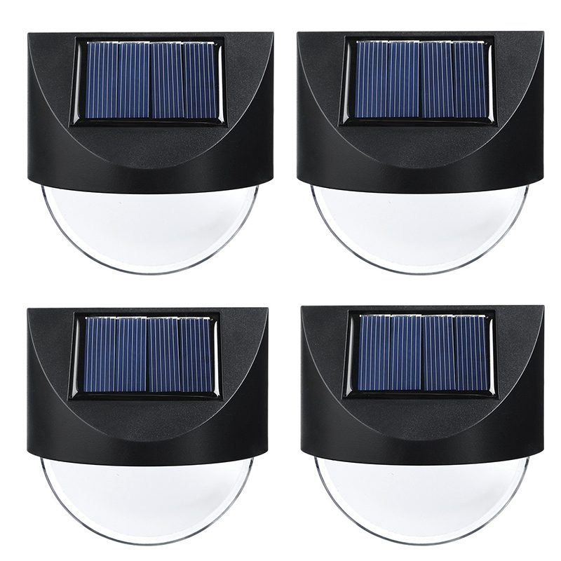 Aplica Solara LED pentru Gradina, Flippy, Set 4 Bucati, ABS/Policarbonat, Rezistent la Apa IP65, 1 LED, pentru gradina, casa, balcon, terasa, 1.2V, 600mah, 8.8 x 8.5 cm, Lumina Alb Rece, Negru