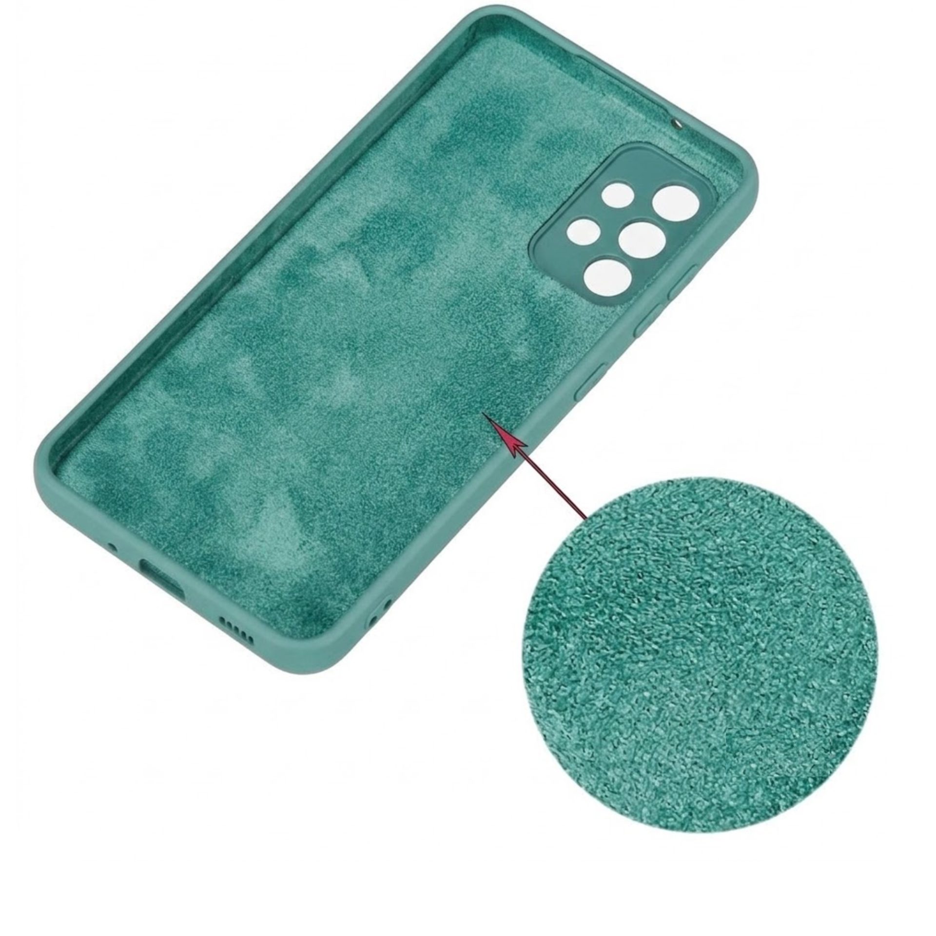 Husa protectie Flippy compatibila cu Samsung Galaxy A72 Liquid Silicone Case Verde