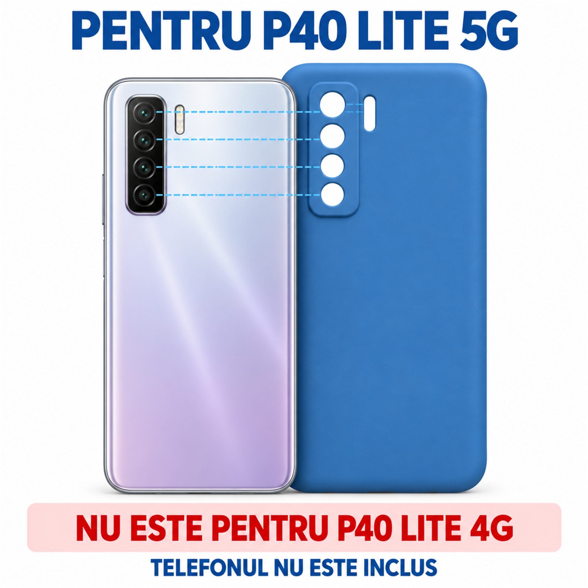 Detaliu husă de protecție Flippy pentru Huawei P40 lite 5G, albastră