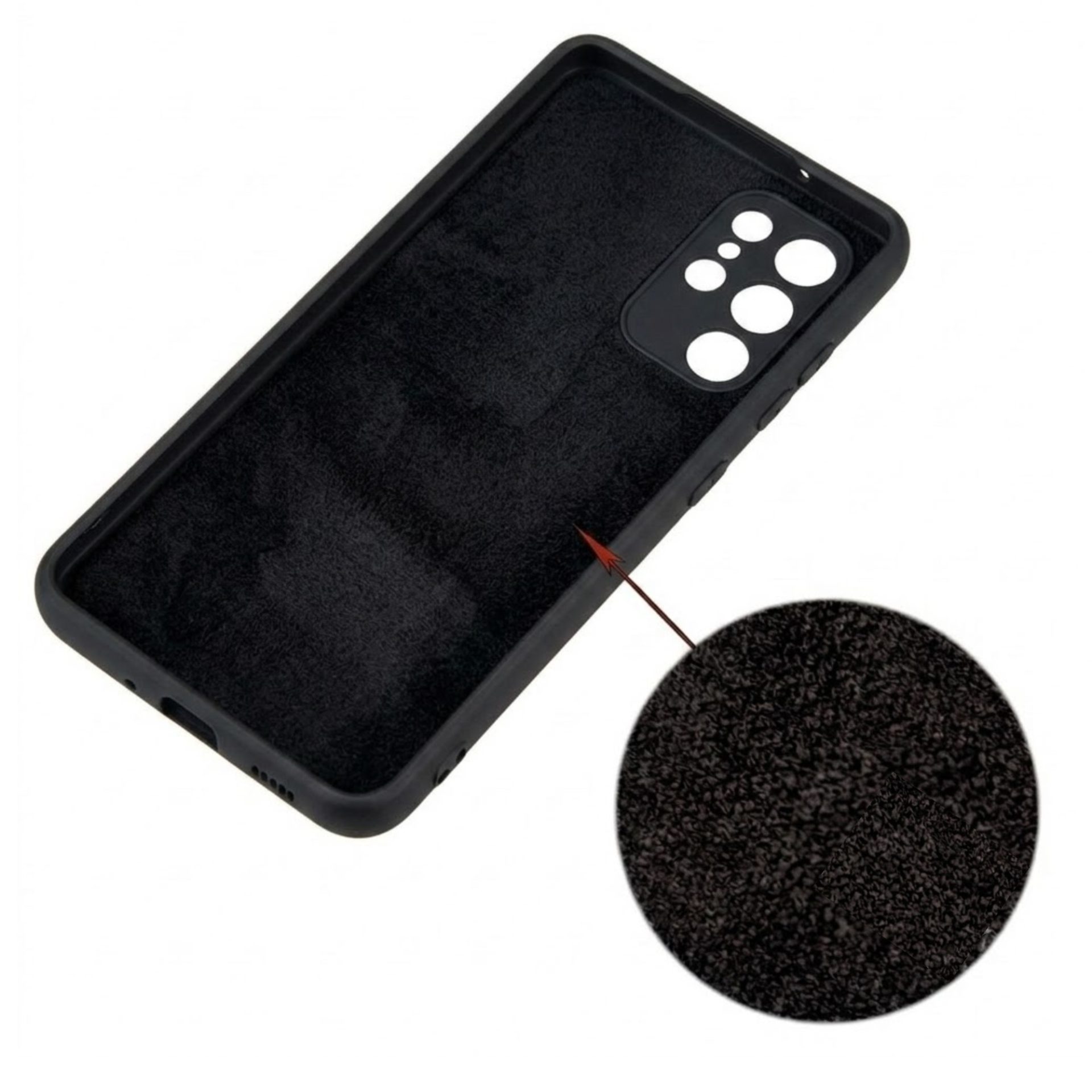 Husa pentru Samsung Galaxy S22 Ultra, Flippy, Liquid Silicone, cu Microfibra pe interior, Protectie Antisoc, Negru