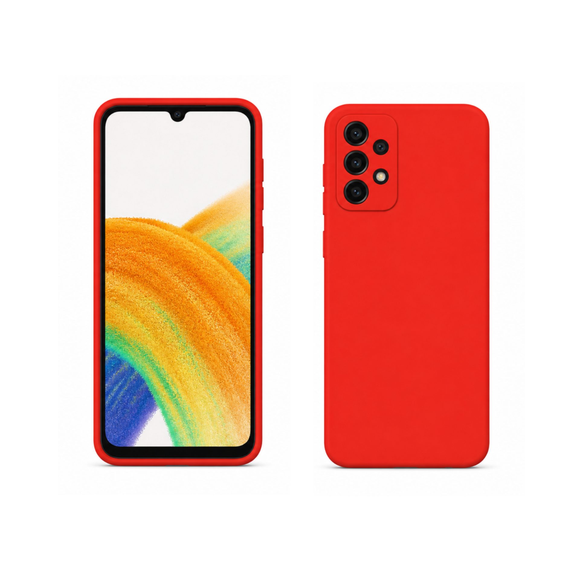 Husa pentru Samsung Galaxy A33 5G, Flippy, Liquid Silicone, cu Microfibra pe interior, Protectie Antisoc, Rosu