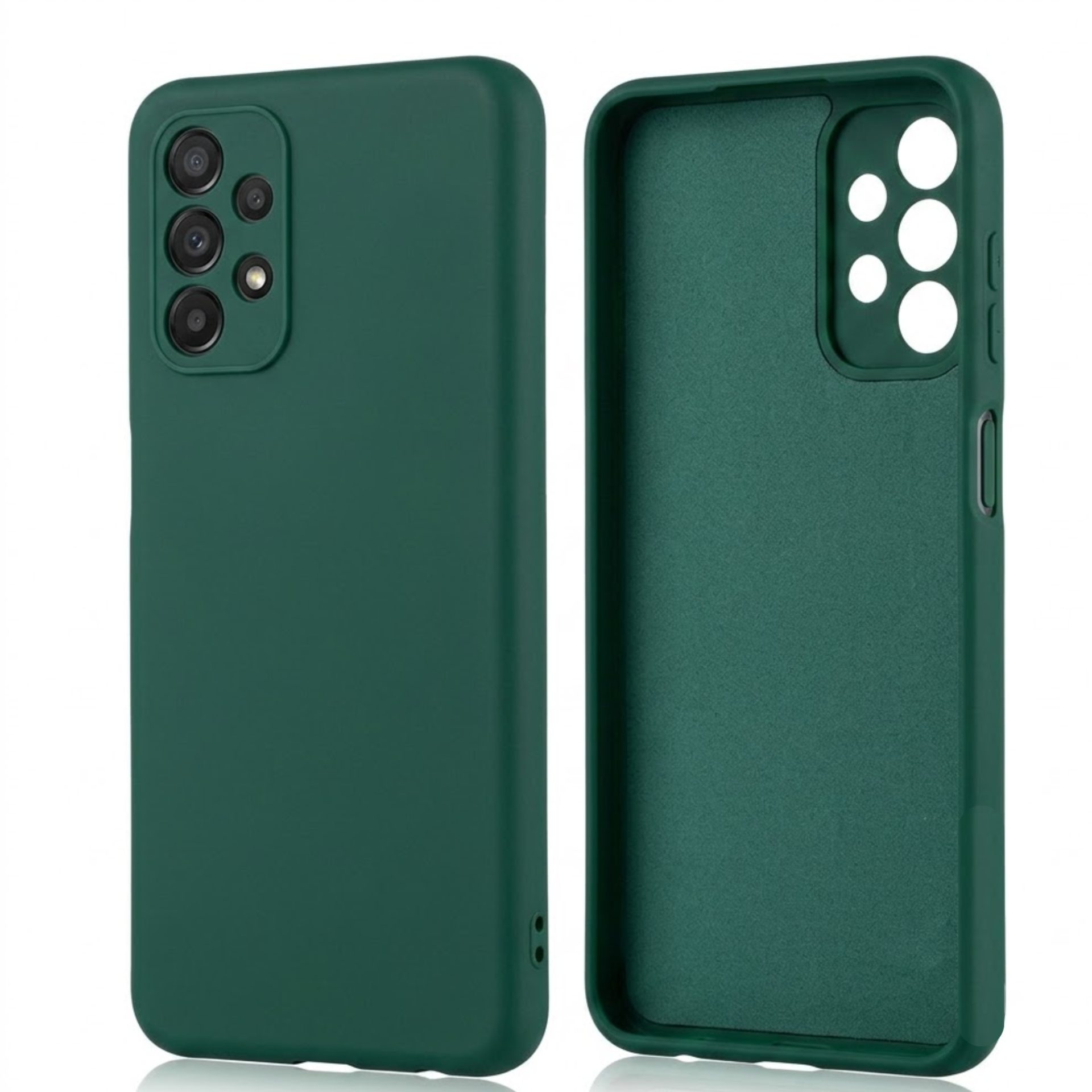 Husa pentru Samsung Galaxy A13 4G, Flippy, Liquid Silicone, cu Microfibra pe interior, Protectie Antisoc, Verde inchis
