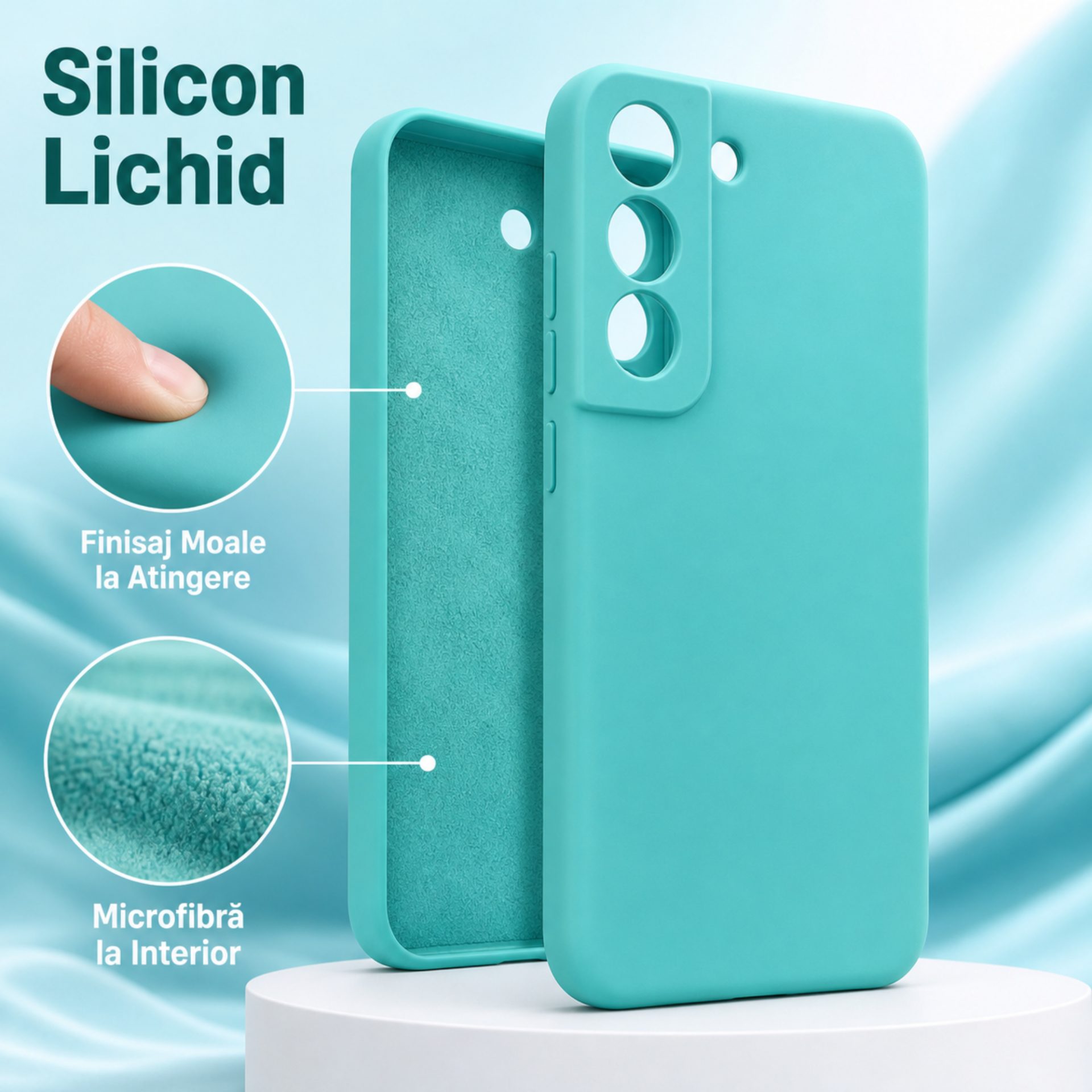 Detaliu husa silicon lichid Galaxy S22 Plus