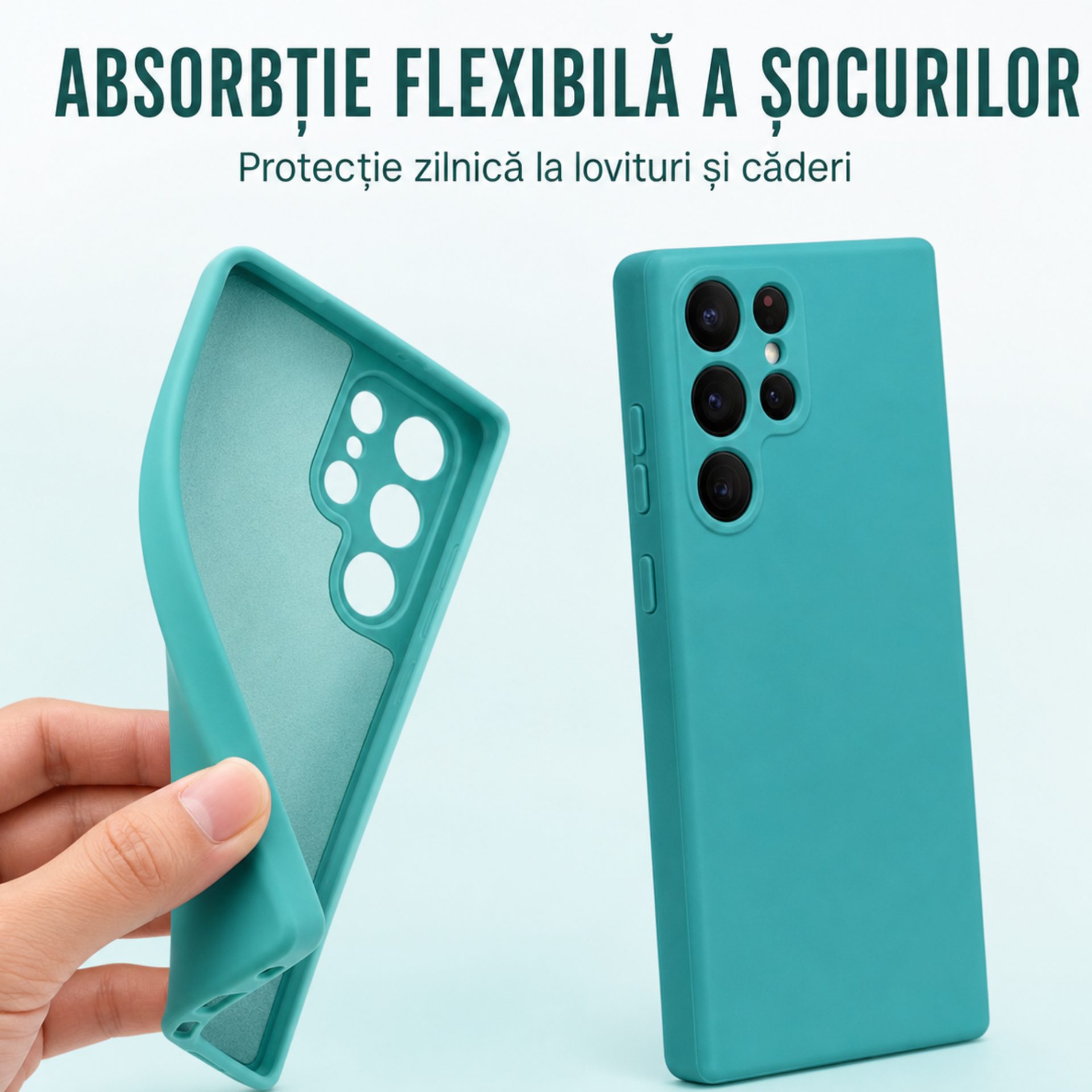 Detaliu husă Galaxy S22 Ultra material Liquid Silicone
