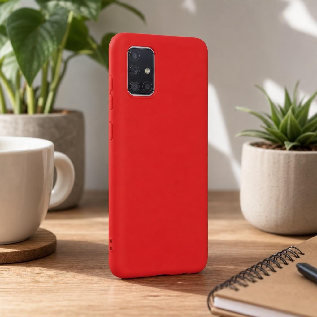Husa protectie Flippy compatibila cu Samsung Galaxy A51 4G Liquid Silicone Case Rosu