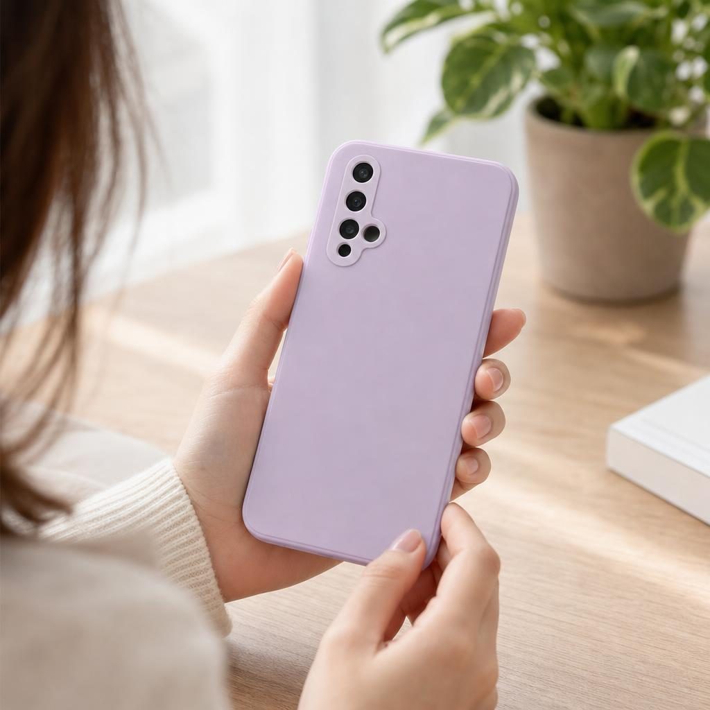 Husa protectie compatibila cu Huawei Nova 5T Liquid Silicone Case Mov 4