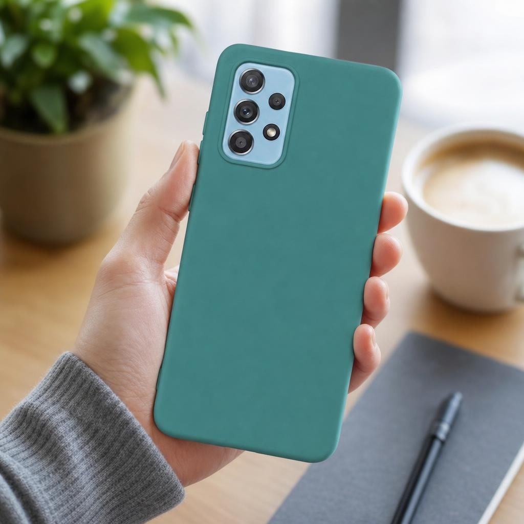 Husa protectie Flippy compatibila cu Samsung Galaxy A72 Liquid Silicone Case Verde